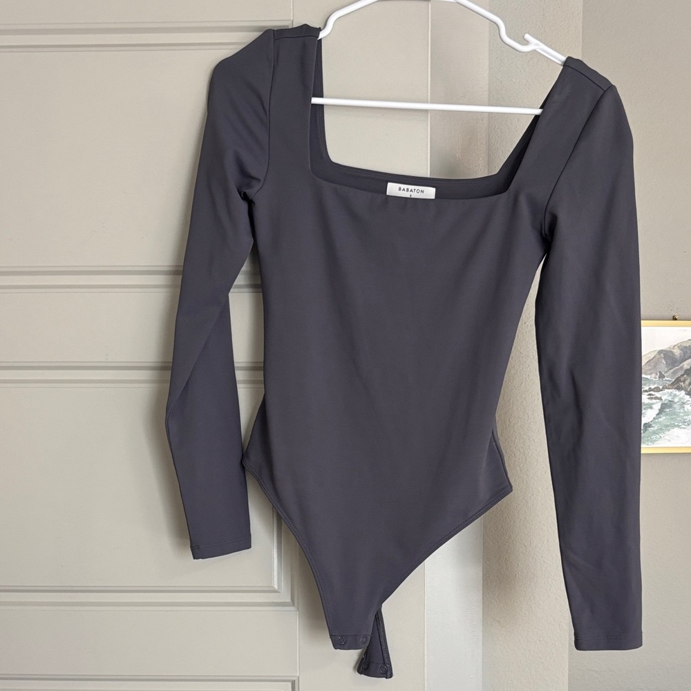 Babaton Charcoal Long Sleeve Bodysuit